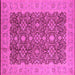 Square Machine Washable Oriental Pink Traditional Rug, wshurb2922pnk