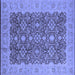 Square Oriental Blue Traditional Rug, urb2922blu