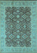 Machine Washable Oriental Light Blue Traditional Rug, wshurb2922lblu