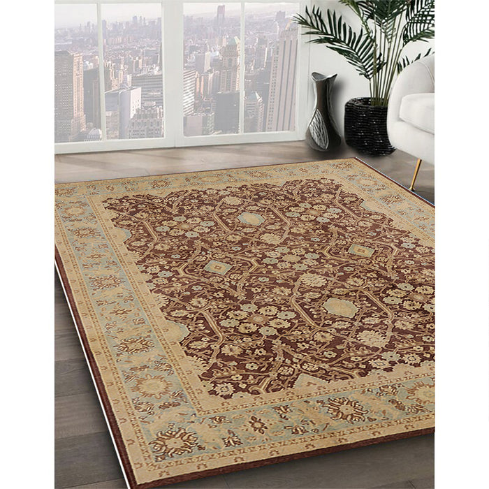 Machine Washable Industrial Modern Brown Sand Brown Rug in a Family Room, wshurb2922