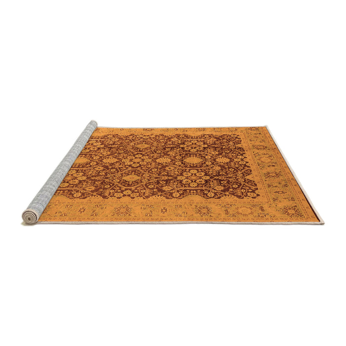 Sideview of Machine Washable Oriental Orange Traditional Area Rugs, wshurb2922org
