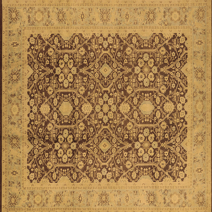 Square Oriental Brown Traditional Rug, urb2922brn