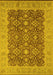 Machine Washable Oriental Yellow Traditional Rug, wshurb2922yw