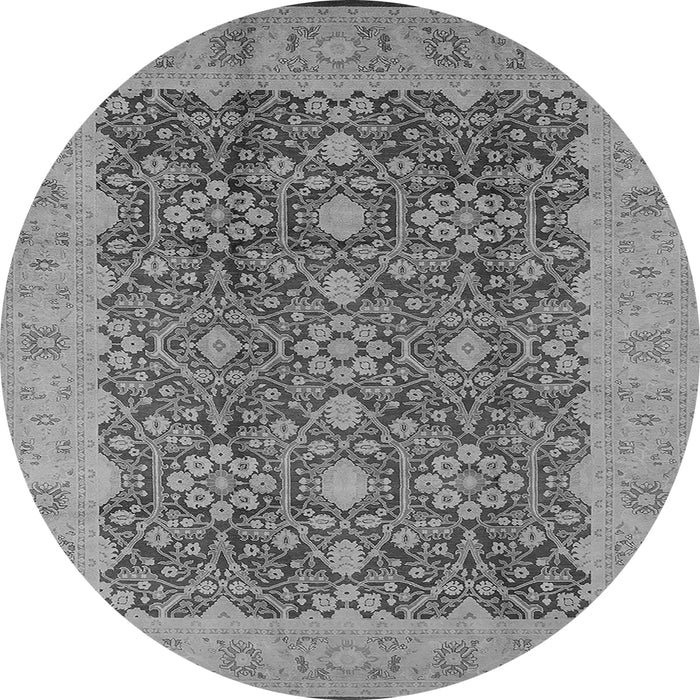 Round Oriental Gray Traditional Rug, urb2922gry