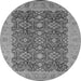 Round Oriental Gray Traditional Rug, urb2922gry