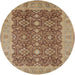 Round Machine Washable Industrial Modern Brown Sand Brown Rug, wshurb2922