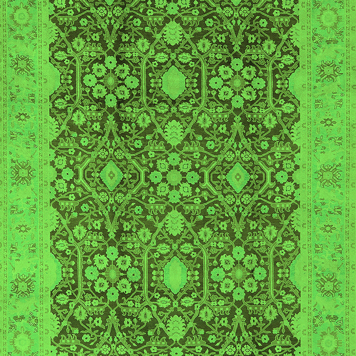 Oriental Green Traditional Rug, urb2922grn