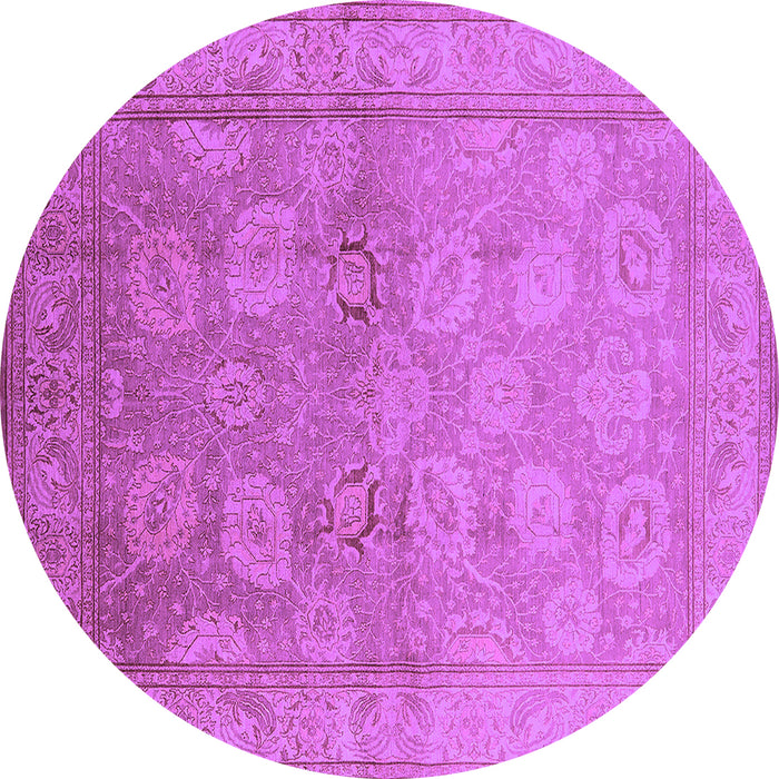 Round Oriental Purple Traditional Rug, urb2923pur
