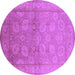 Round Oriental Purple Traditional Rug, urb2923pur
