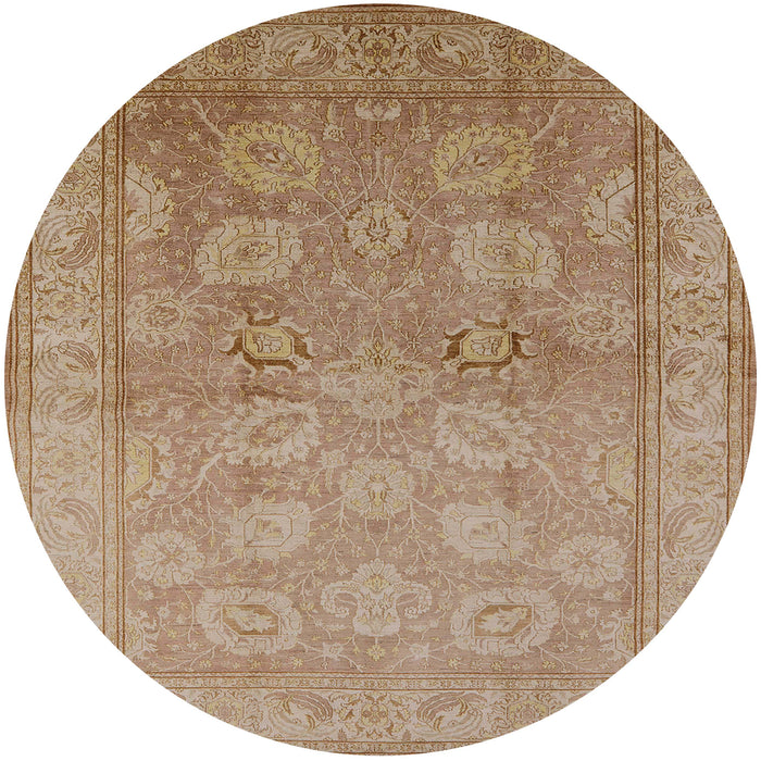 Round Machine Washable Industrial Modern Light Brown Rug, wshurb2923