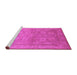 Sideview of Machine Washable Oriental Pink Traditional Rug, wshurb2923pnk