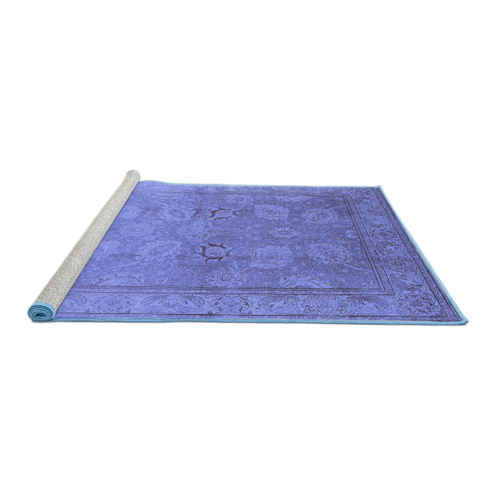 Sideview of Machine Washable Oriental Blue Traditional Rug, wshurb2923blu
