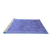 Sideview of Machine Washable Oriental Blue Traditional Rug, wshurb2923blu