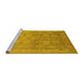 Sideview of Machine Washable Oriental Yellow Traditional Rug, wshurb2923yw