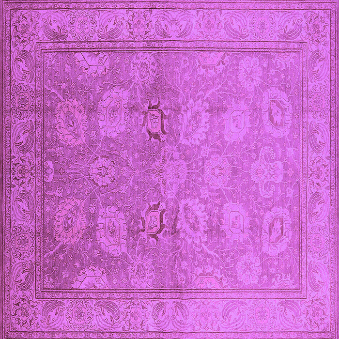 Square Machine Washable Oriental Purple Traditional Area Rugs, wshurb2923pur