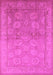 Machine Washable Oriental Pink Traditional Rug, wshurb2923pnk