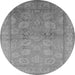 Round Oriental Gray Traditional Rug, urb2923gry