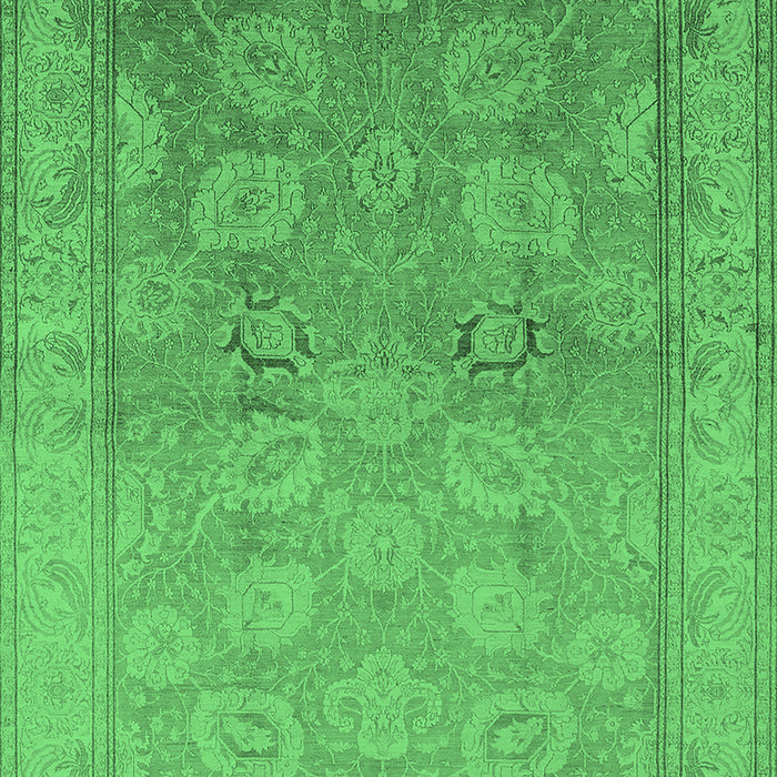 Machine Washable Oriental Emerald Green Traditional Area Rugs, wshurb2923emgrn