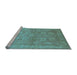 Sideview of Machine Washable Oriental Light Blue Traditional Rug, wshurb2923lblu