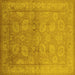 Square Oriental Yellow Traditional Rug, urb2923yw