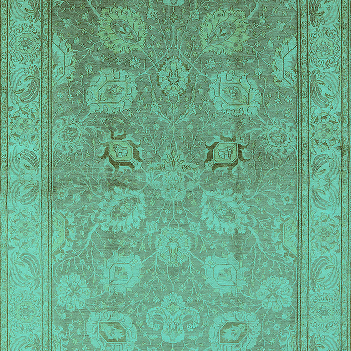 Machine Washable Oriental Turquoise Traditional Area Rugs, wshurb2923turq