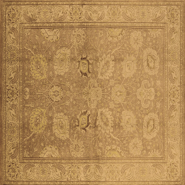Square Machine Washable Oriental Brown Traditional Rug, wshurb2923brn