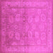 Square Oriental Pink Traditional Rug, urb2923pnk
