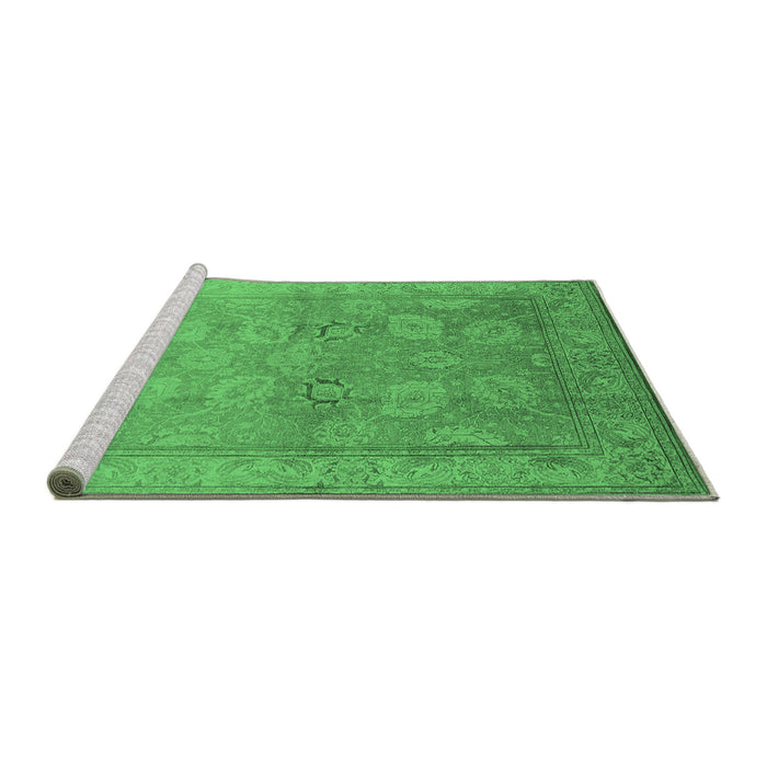Sideview of Machine Washable Oriental Emerald Green Traditional Area Rugs, wshurb2923emgrn