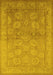 Machine Washable Oriental Yellow Traditional Rug, wshurb2923yw