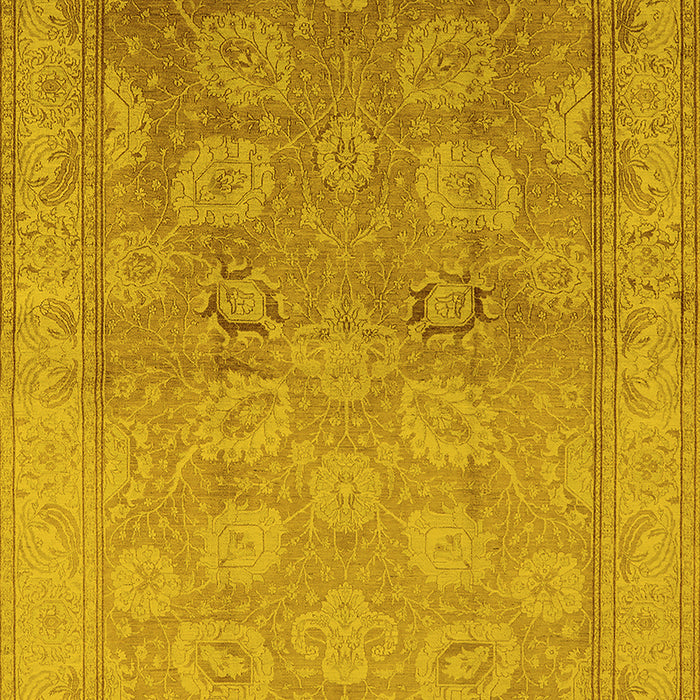 Machine Washable Oriental Yellow Traditional Rug, wshurb2923yw