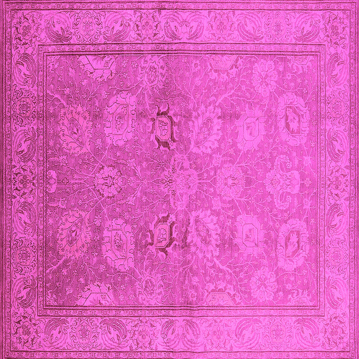 Square Machine Washable Oriental Pink Traditional Rug, wshurb2923pnk