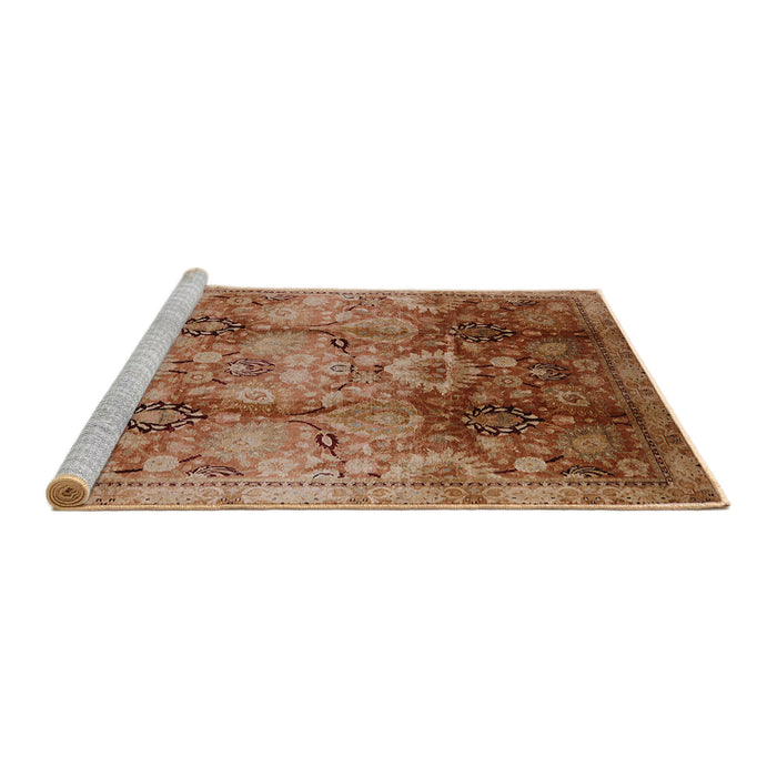 Sideview of Machine Washable Industrial Modern Mahogany Brown Rug, wshurb2924