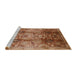 Sideview of Machine Washable Industrial Modern Mahogany Brown Rug, wshurb2924