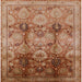 Square Mid-Century Modern Mahogany Brown Oriental Rug, urb2924