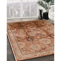 Mid-Century Modern Mahogany Brown Oriental Rug, urb2924