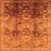 Square Machine Washable Oriental Orange Traditional Area Rugs, wshurb2924org