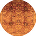 Round Oriental Orange Traditional Rug, urb2924org