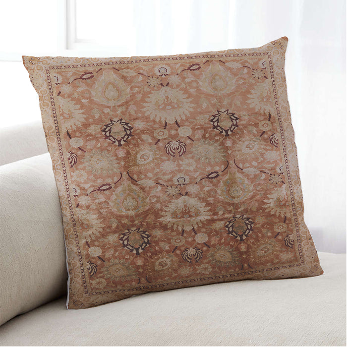 Lifestyle Image of Mid-Century Modern Urban Square Mahogany Brown Throw Pillow, 18 inch by 18 inch, pwurb2924