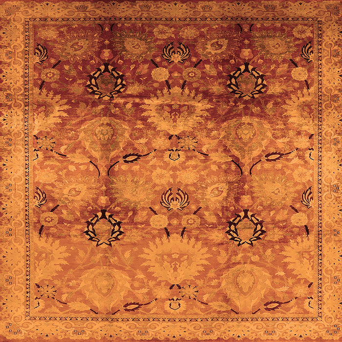 Square Oriental Orange Traditional Rug, urb2924org