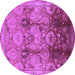 Round Oriental Purple Traditional Rug, urb2924pur