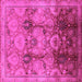 Square Machine Washable Oriental Pink Traditional Rug, wshurb2924pnk