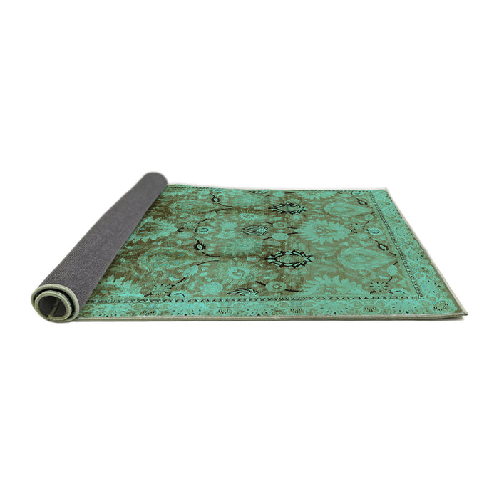 Sideview of Oriental Turquoise Traditional Rug, urb2924turq