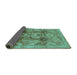 Sideview of Oriental Turquoise Traditional Rug, urb2924turq