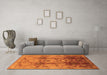 Machine Washable Oriental Orange Traditional Area Rugs in a Living Room, wshurb2924org