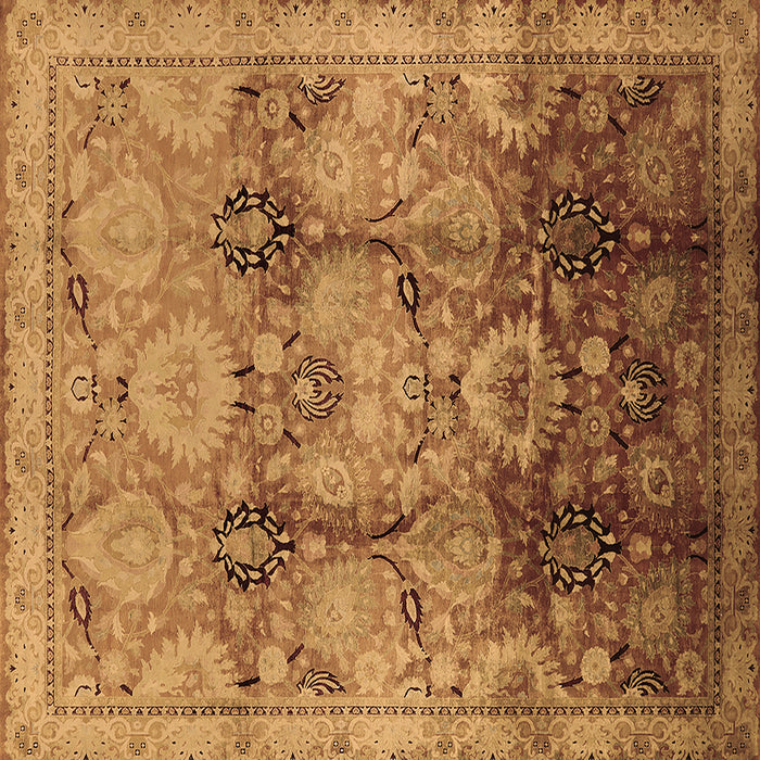 Square Oriental Brown Traditional Rug, urb2924brn