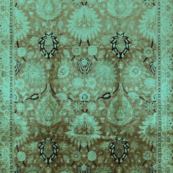 Machine Washable Oriental Turquoise Traditional Area Rugs, wshurb2924turq