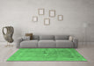 Machine Washable Oriental Emerald Green Industrial Area Rugs in a Living Room,, wshurb2925emgrn