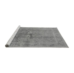 Sideview of Machine Washable Oriental Gray Industrial Rug, wshurb2925gry