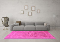 Machine Washable Oriental Pink Industrial Rug, wshurb2925pnk