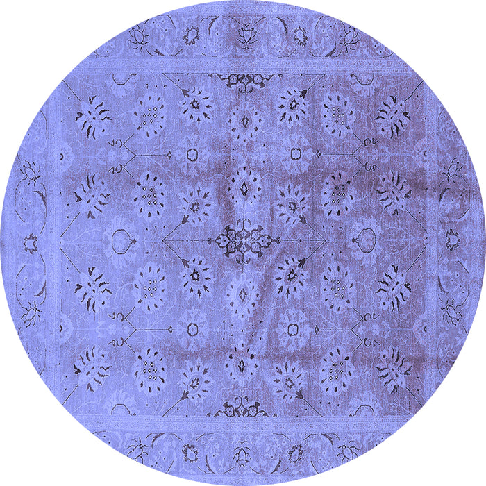 Round Oriental Blue Industrial Rug, urb2925blu
